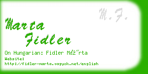 marta fidler business card